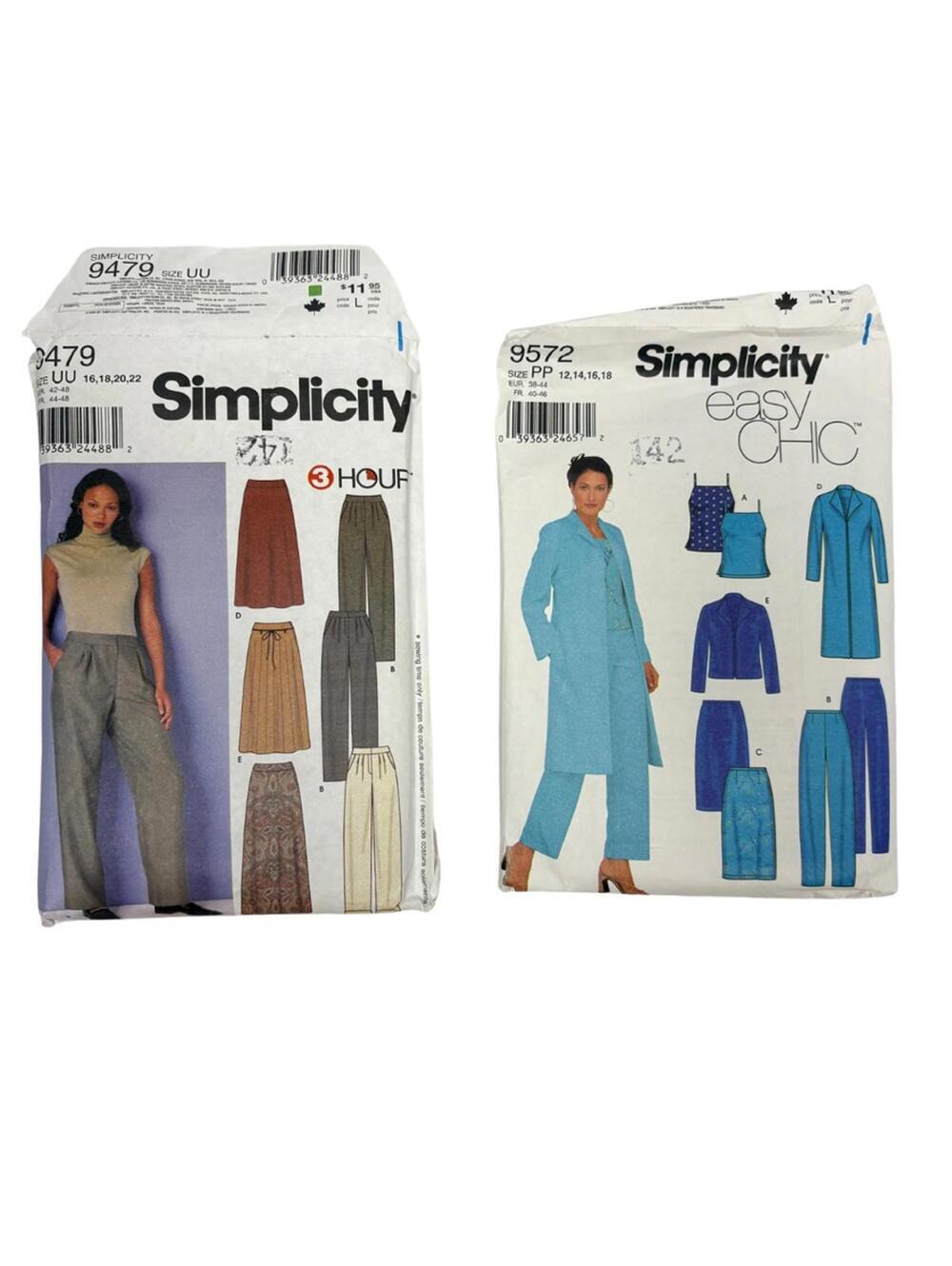 Vintage 90's Simplicity Sewing Patterns- As Is